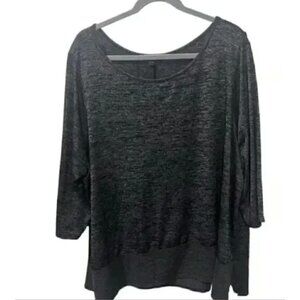 Lane Bryant Womens Plus Size 26/28 Heathered Gray Lightweight Long Sleeve Pullov